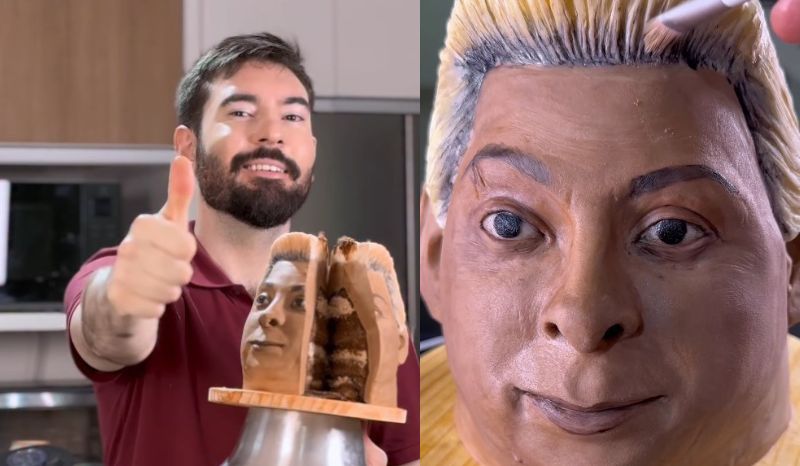 Confeiteiro João Doce faz bolo hiper-realista de Patixa Teló - Foto: Reprodução