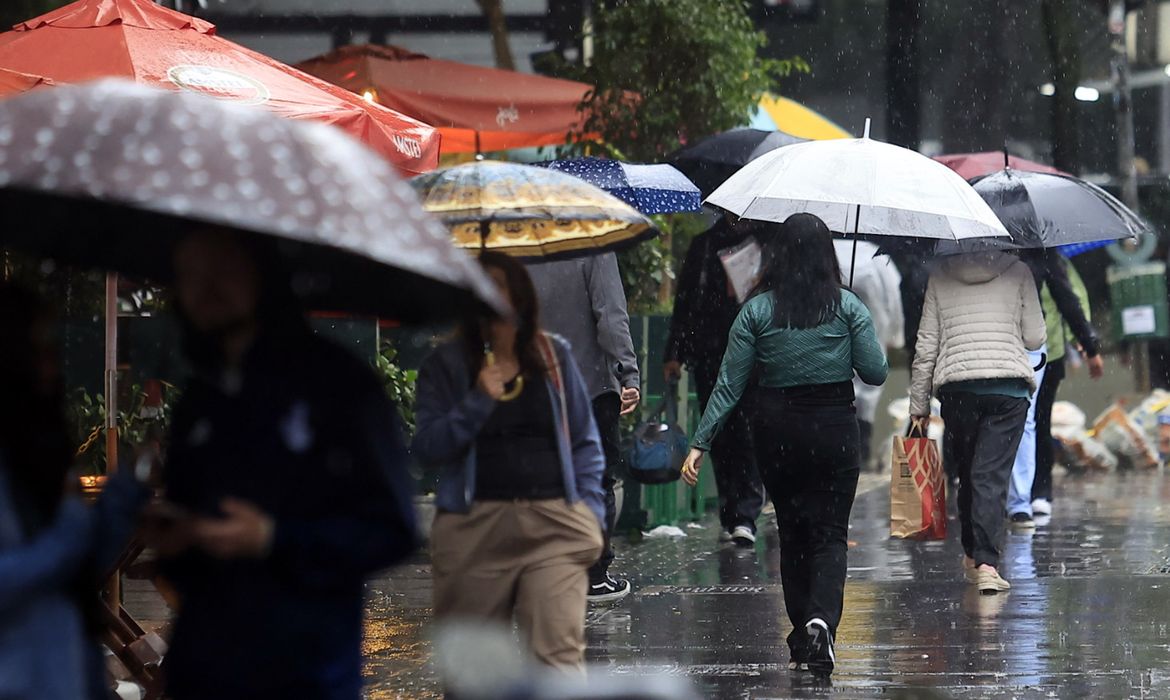 Chuvas fortes predominam nas regiões Sudeste e Centro-Oeste do país